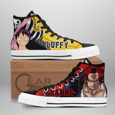 Shanks and Luffy Film Red Edition High-Top Canvas Shoes