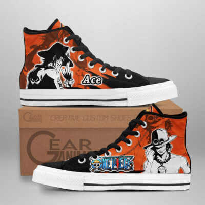 Portgas D. Ace High-Top Canvas Shoes