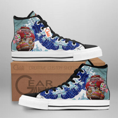 Queen Mama Chanter Kanagawa Great High-Top Canvas Shoes