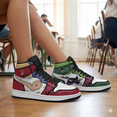 Zoro and Luffy Best Mates High-Top AJ1 Sneaker