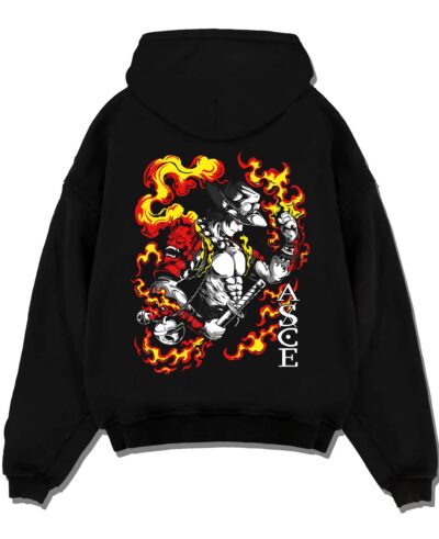 Portgas D. Ace Sword Flame One Piece Anime Streetwear Hoodie