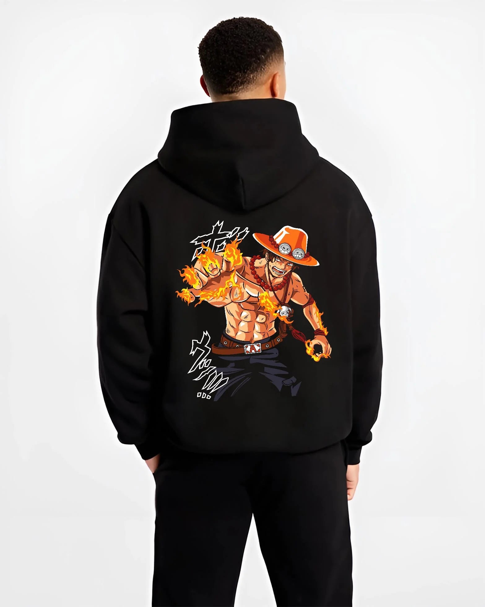 Portgas Ace Blaze One Piece Ember Aura Flames Hoodie - Image 2