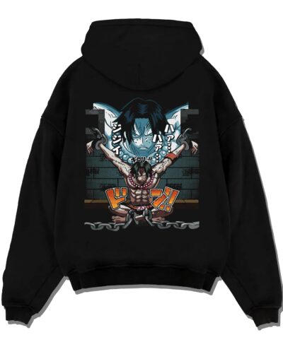 Portgas Ace Chains One Piece Prison Cell Flames Hoodie