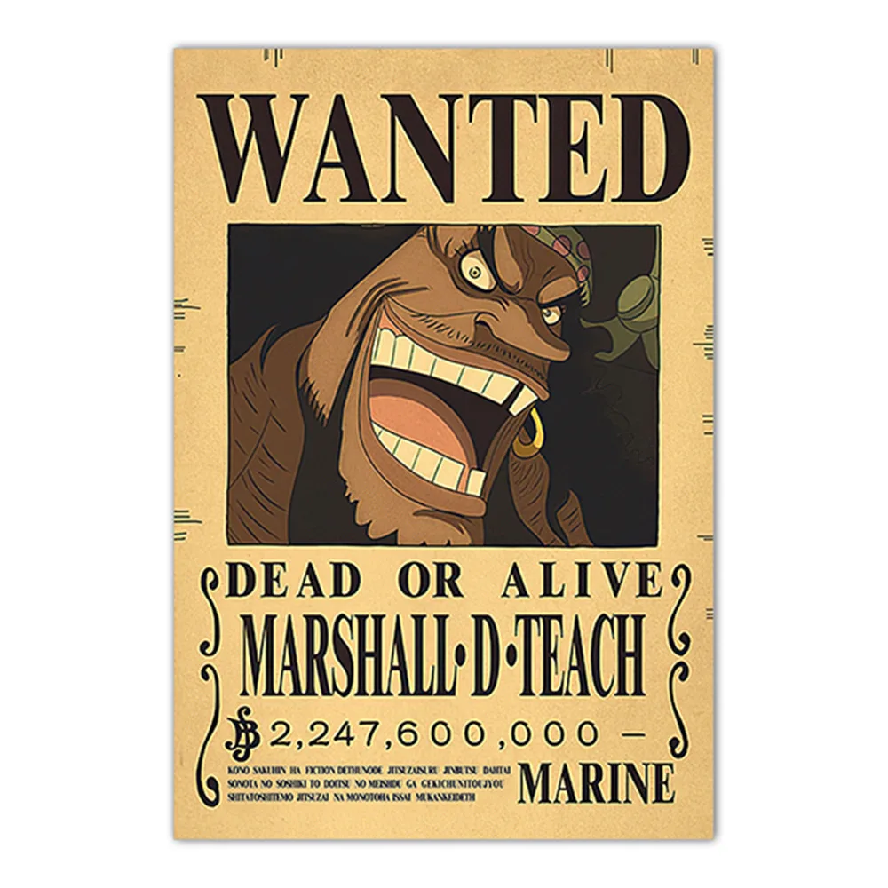 Blackbeard One Piece Bounty Wanted Poster