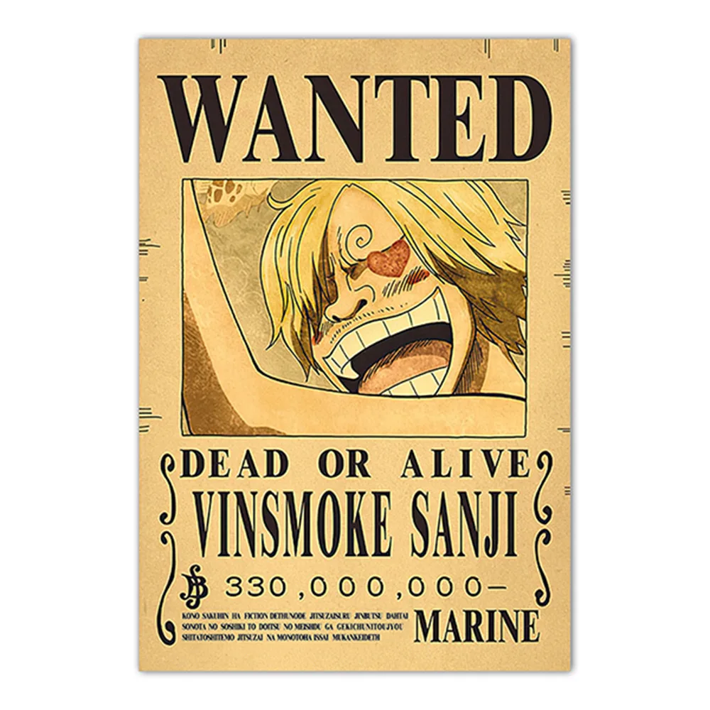 Sanji One Piece Bounty Wanted Poster