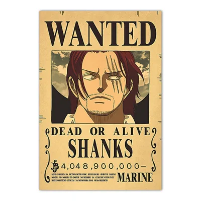 Shanks One Piece Bounty Wanted Poster