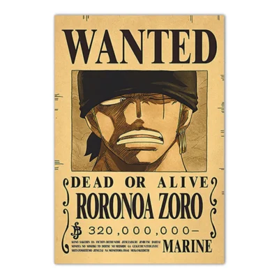 Zoro One Piece Bounty Wanted Poster