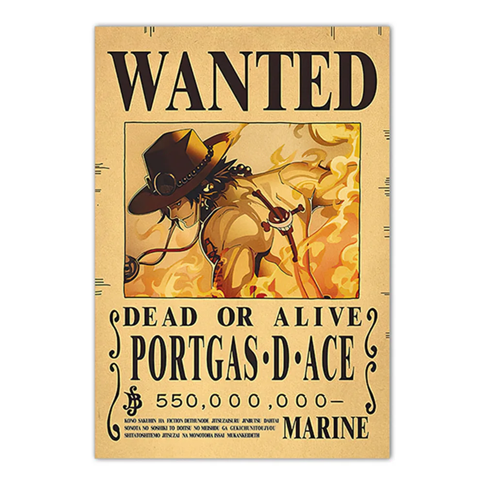 Ace One Piece Bounty Wanted Poster