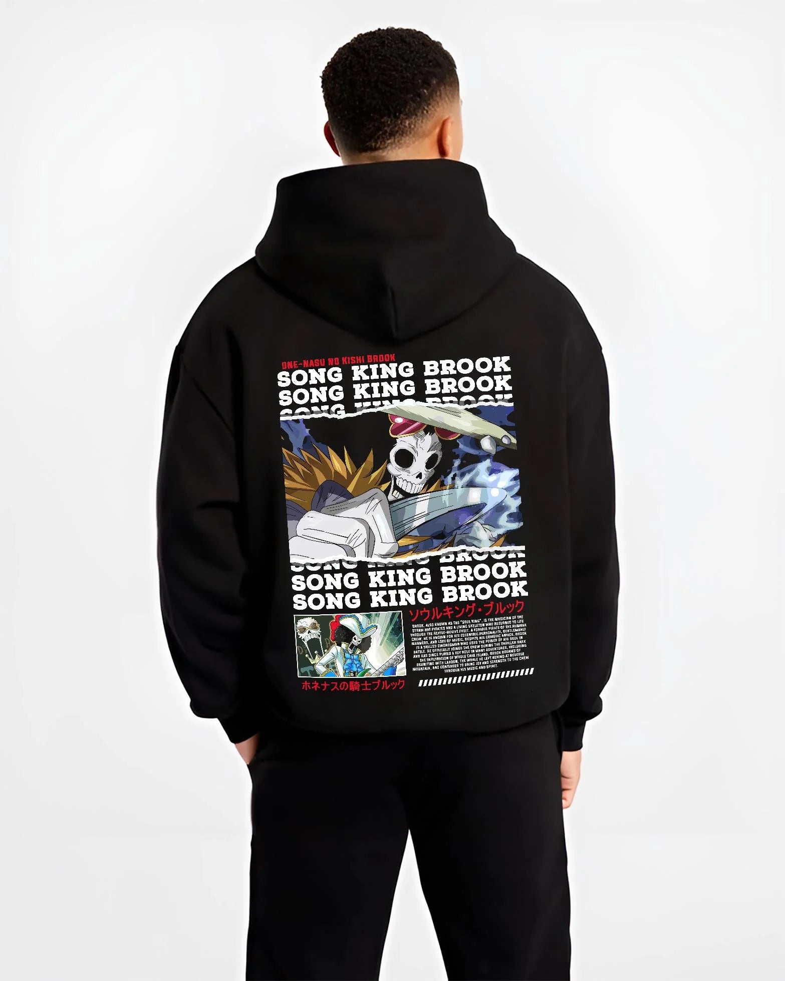 Brook One Piece Soul King Retro Music Poster Hoodie - Image 2