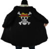 Black Straw Hat Jolly Roger OP AOP Hooded Cloak Coat NO HOOD Mockup - One Piece Shop