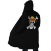Black Straw Hat Jolly Roger OP AOP Hooded Cloak Coat SIDE Mockup - One Piece Shop