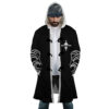 Black Whitebeard Pirates OP AOP Hooded Cloak Coat FRONT Mockup - One Piece Shop
