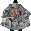 Luffy Gear 5 Comic Panels OP AOP Hooded Cloak Coat NO HOOD Mockup - One Piece Shop