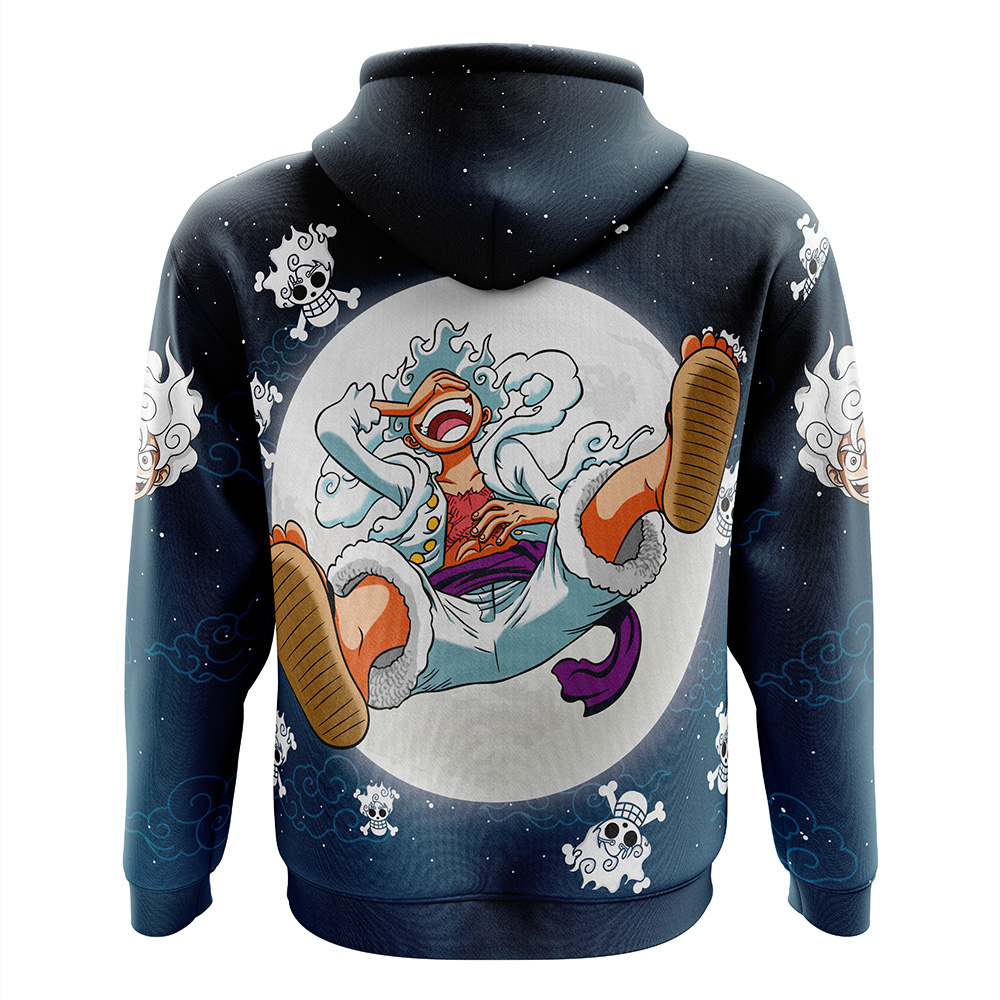 Luffy Gear 5 V2 Pattern One Piece Zip Hoodie Jacket - Image 2