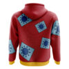 Luffy Wano Pattern One Piece Zip Hoodie Jacket BACK mockup - One Piece Shop