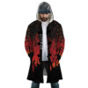 Red Flames Whitebeard Pirates OP AOP Hooded Cloak Coat FRONT Mockup - One Piece Shop