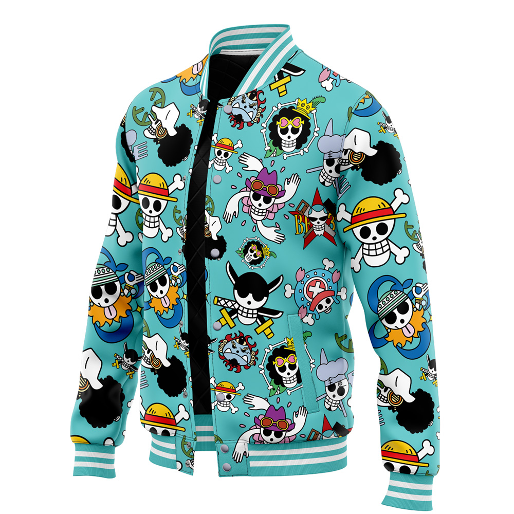Straw Hats Jolly Roger One Piece Varsity Jacket - Image 3