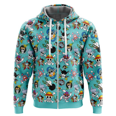 Straw Hats Jolly Roger One Piece Zip Hoodie Jacket