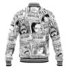 Straw Hats Wanted Poster One Piece Varsity Jacket 3L BACK Mockup - One Piece Shop