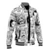 Straw Hats Wanted Poster One Piece Varsity Jacket 3L F LEFT Mockup - One Piece Shop