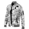 Straw Hats Wanted Poster One Piece Varsity Jacket 3L F RIGHT Mockup - One Piece Shop