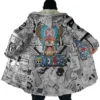 Tony Chopper Manga Panels One Piece AOP Hooded Cloak Coat NO HOOD Mockup - One Piece Shop