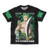 Zoro Dead Or Alive One Piece Streetwear T Shirt FRONT WRINKLY - One Piece Shop