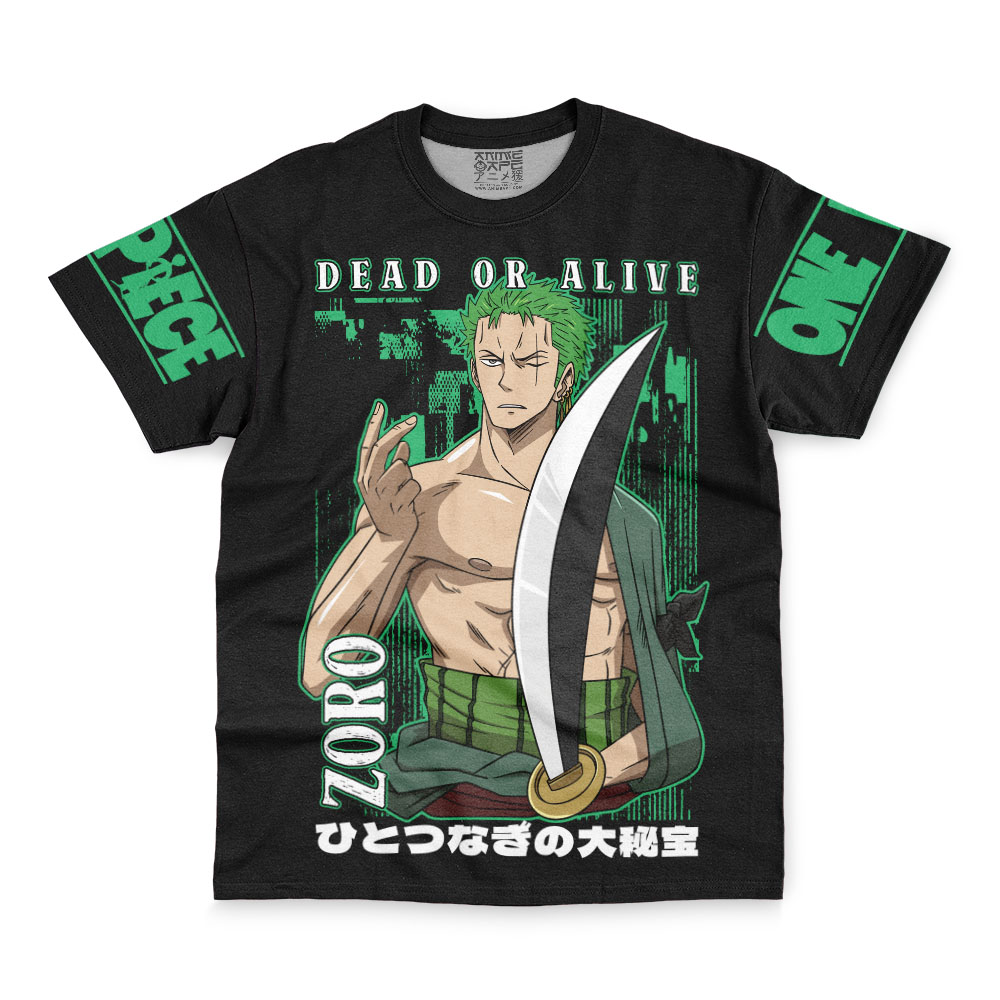 Zoro Dead Or Alive One Piece Streetwear T-Shirt - Image 2