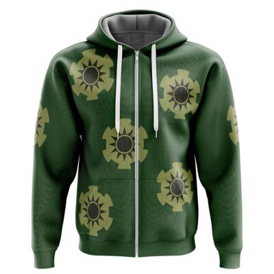 Zoro Wano Pattern One Piece Zip Hoodie Jacket