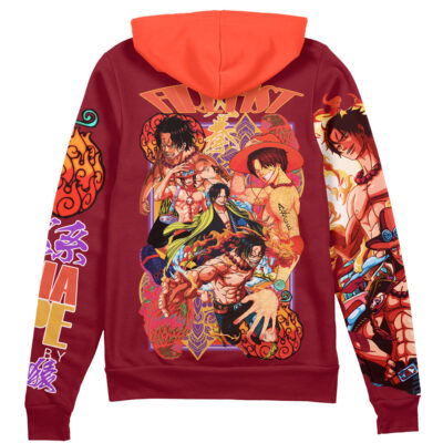 Portgas D. Ace V3 One Piece Streetwear Zip Hoodie Jacket