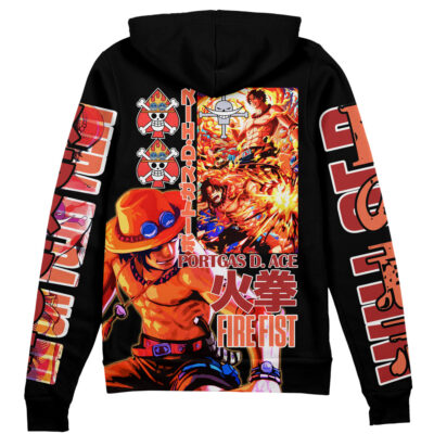 Portgas D. Ace V2 One Piece Streetwear Zip Hoodie Jacket