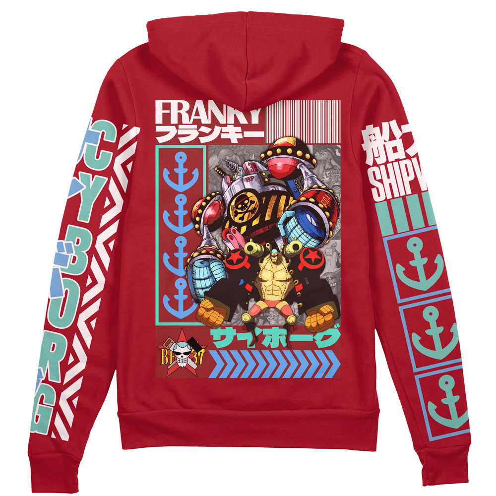 Franky One Piece Streetwear Zip Hoodie Jacket