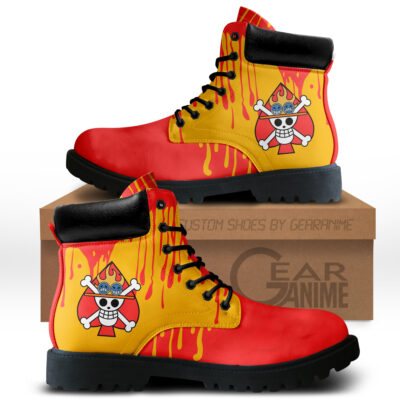 Portgas D. Ace Custom Anime Combat Symbol Style Boot