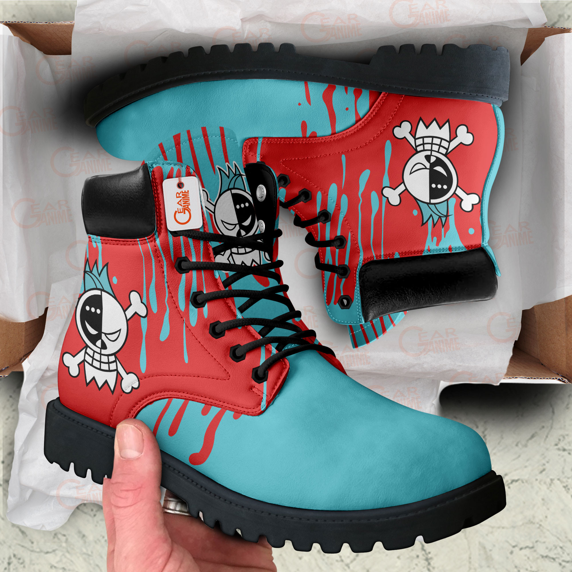 Franky Custom Anime Combat Symbol Style Boot - Image 2