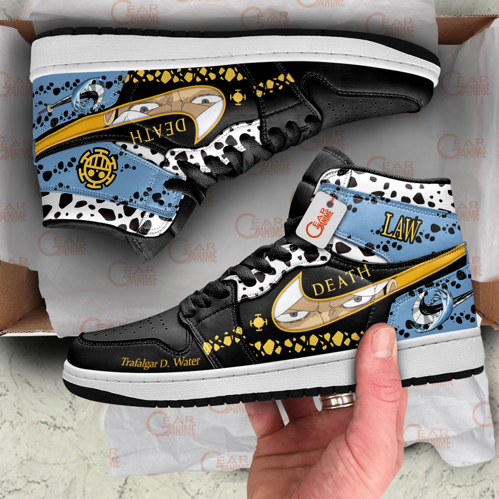 Custom Name Trafalgar D. Law Eyes High-Top AJ1 Sneaker - Image 2