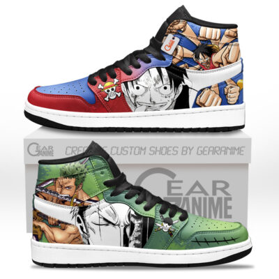Luffy & Zoro Straw Hat Pirates High-Top AJ1 Sneaker