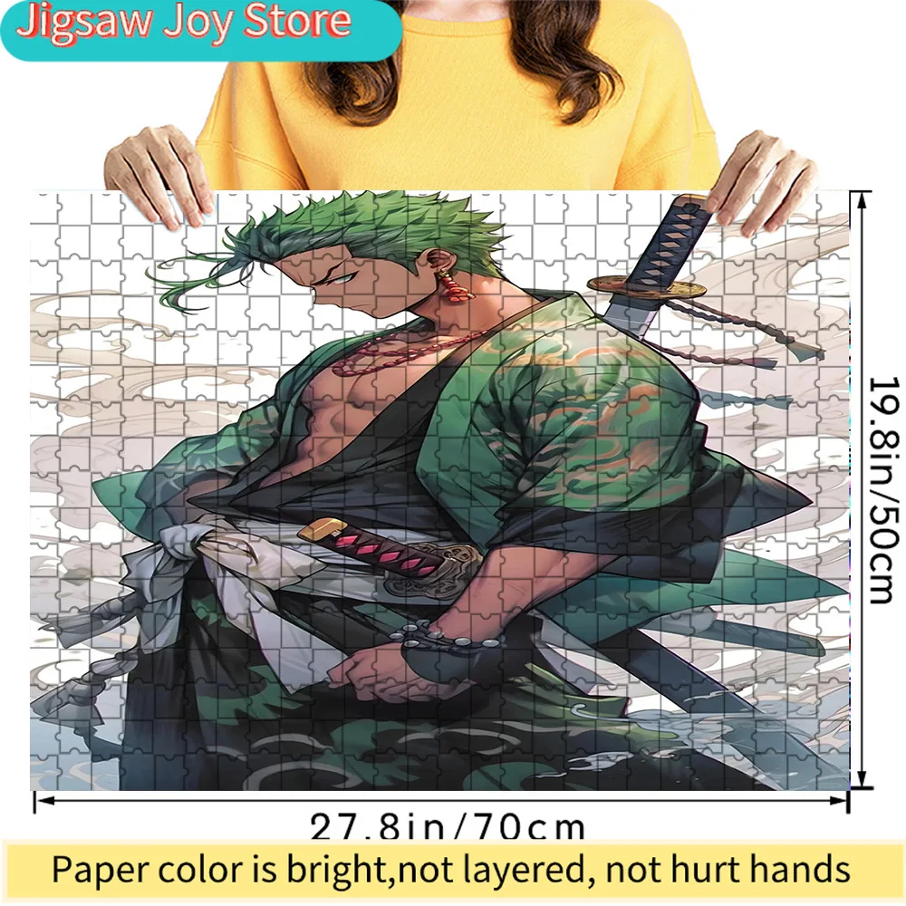 Roronoa Zoro Green Kimono Sword Art High Quality Cardboard Puzzle
