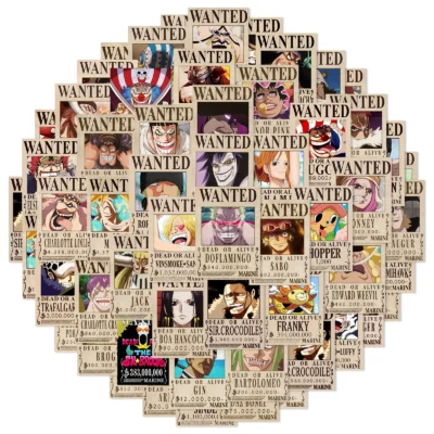 10/50pcs Anime Wanted Poster Luffy Graffiti Stickers