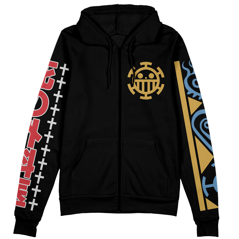 Trafalgar D. Law V2 One Piece Streetwear Zip Hoodie Jacket - Image 2