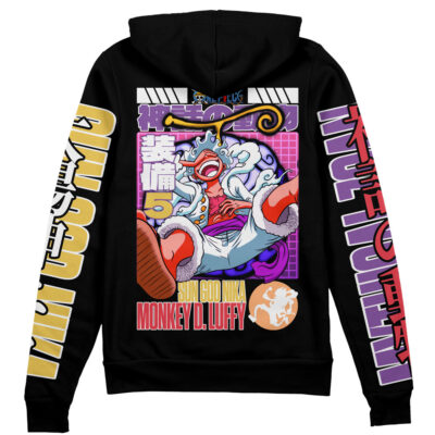 Gear 5th Luffy V3 One Piece Streetwear Zip Hoodie Jacket