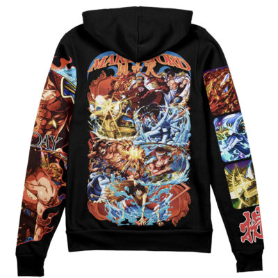 Marineford War One Piece Streetwear Zip Hoodie Jacket
