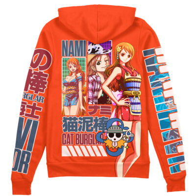 Nami V2 One Piece Streetwear Zip Hoodie Jacket