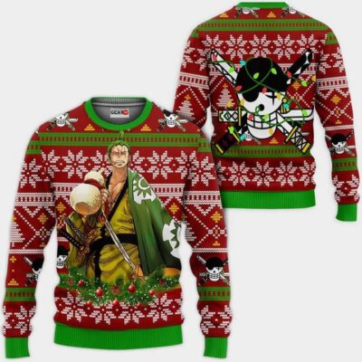 Zoro Ugly Christmas Sweater Wano Xmas