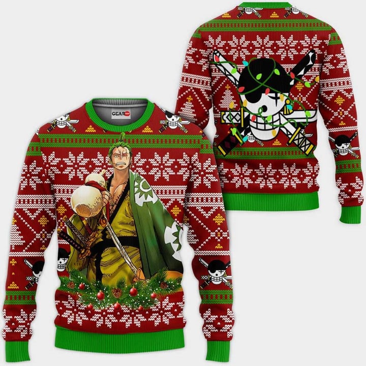 Zoro Ugly Christmas Sweater Wano Xmas