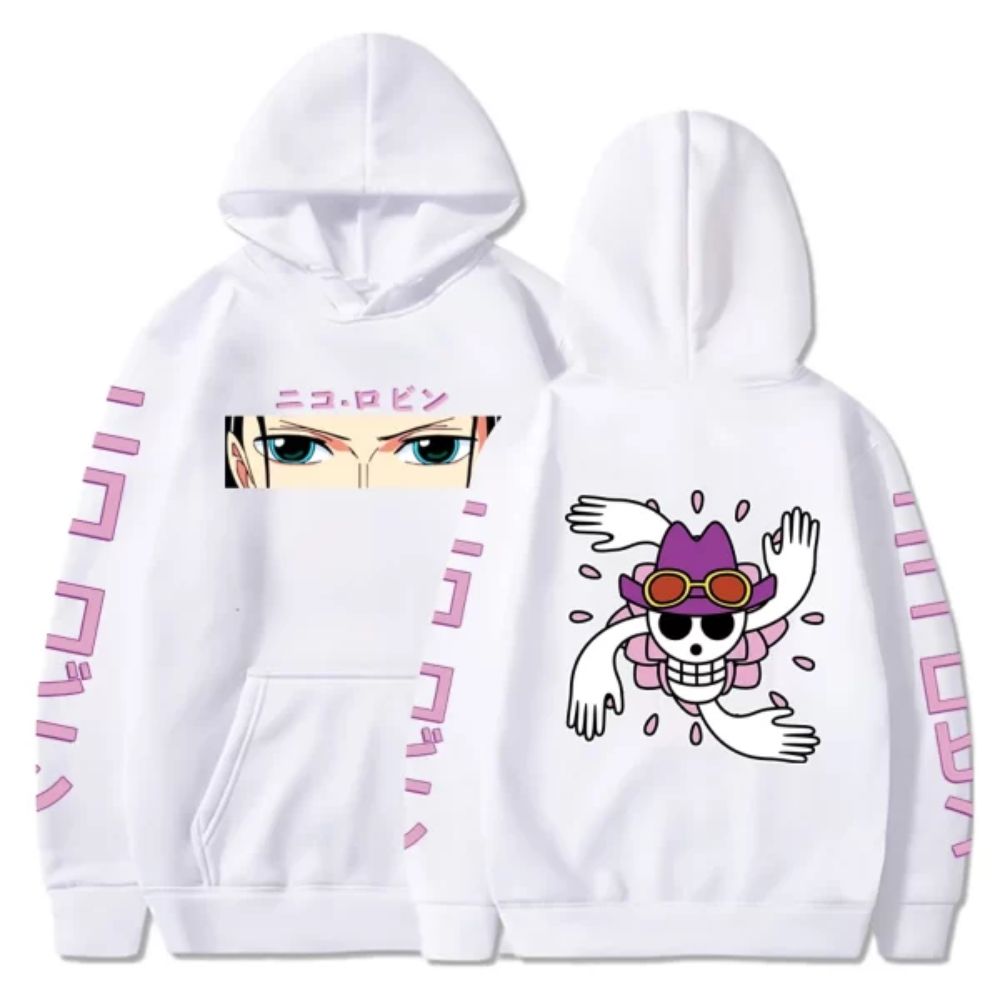 Nico Robin Graphic One Piece Anime Pullover Hoodie - Image 2