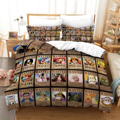 One Piece All Characters Notice Wanted Bedding Set