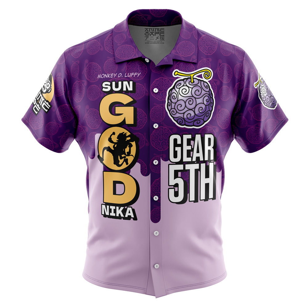 Gear 5th Luffy V3 One Piece Button Up Hawaiian Shirt - Image 2