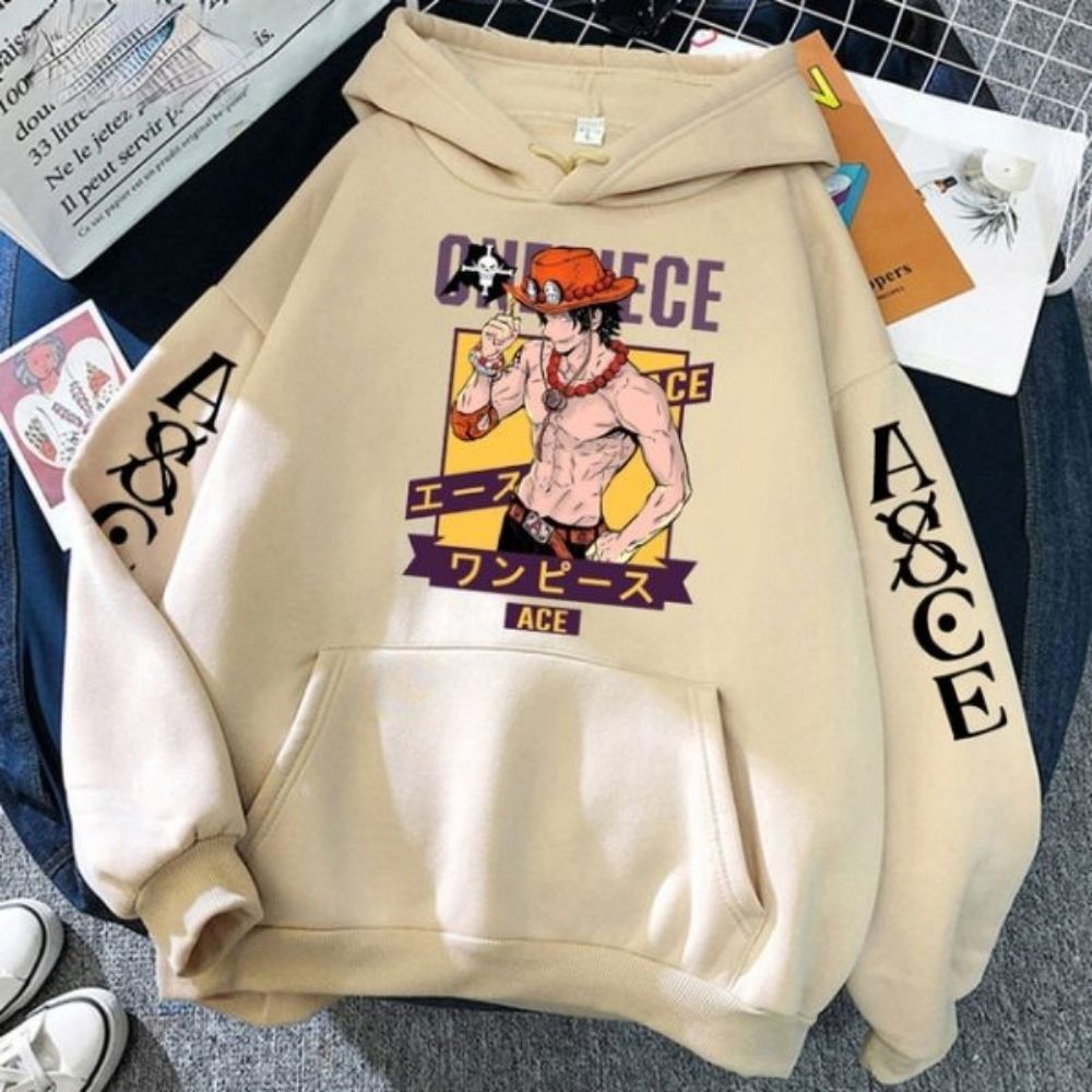 Portgas D. Ace Anime Pullover Hoodie - Image 2