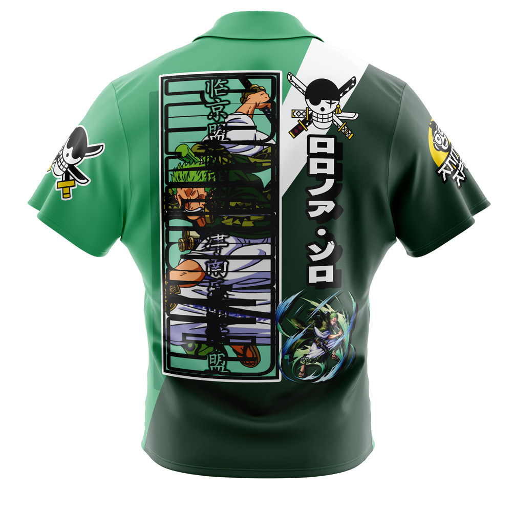 Roronoa Zoro One Piece Button Up Hawaiian Shirt - Image 2