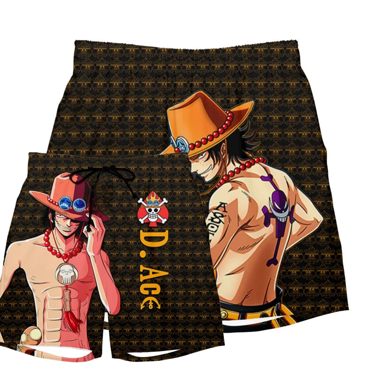 Portgas D. Ace Anime Character Swim Trunks